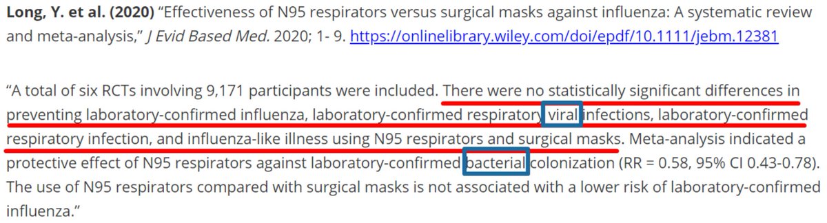 34/as other masks, & to believe otherwise is in fact "LOONEY TUNES" (Sen. Dr. Scott Jenson, M.D.). Viral particles are ~.1 micron in size. BACTERIA ranges from .5 to 5 microns in size. Mask-wearers are NOT distinguishing VIRAL particles from BACTERIA. Surgical masks are to