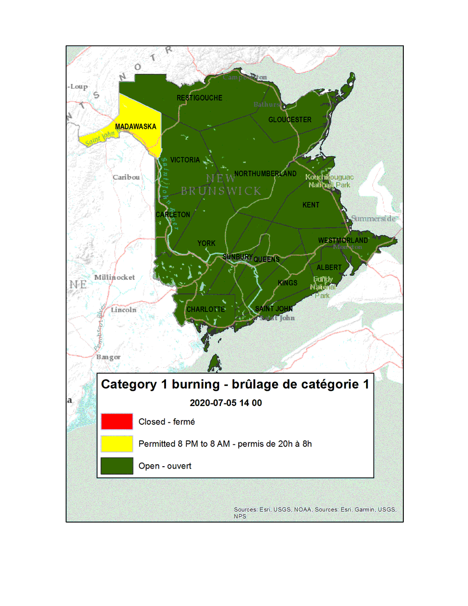 feudeforetnb's tweet photo. Les conditions de brûlage sont valides de quatorze (1400) heures le 5 juillet à quatorze (1400) heures le 6 juillet. https://t.co/bDCoMpN3BR