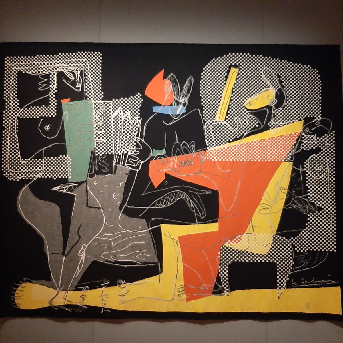 CasperPrager's tweet photo. Nice #exhibition of large #tapestries @kunsthal and seeing some of the #gallery shows in #Rotterdam. Missed going to see #art! #Chillida #leCorbusier https://t.co/hyLdrjkj51