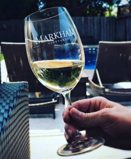 Keeping your distance? Don't worry, we've got plenty of #MarkhamVineyards wine for you to enjoy at home. One of our favorites right now includes our #Chardonnay—a bright, crisp + tropical #wine that's best served chilled on a hot, sunny day. bit.ly/M2018Chard