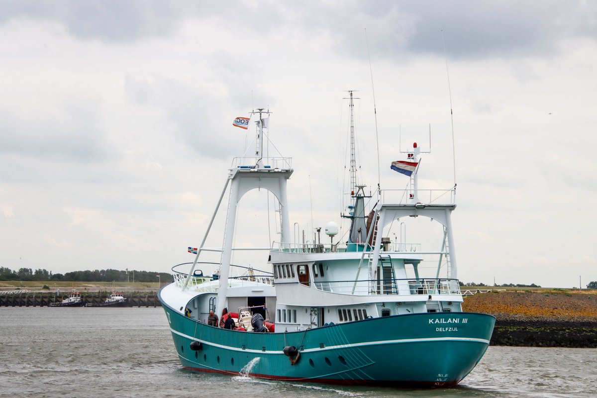 Dutchyachting's tweet photo. #KailaniIII was delivered by #ShipyardHaak as the #NorthSeaCutter/ #fishingvessel #TX66 “#AnnaMargaretha2” in 1985 and #converted into a #superyacht in #Maaskant(je) between 2006 and 2009. The 44.12m #yacht left #Lauwersoog for #Harlingen last Friday. Photos by @shipspottingeu1 https://t.co/KzgE1nODFP