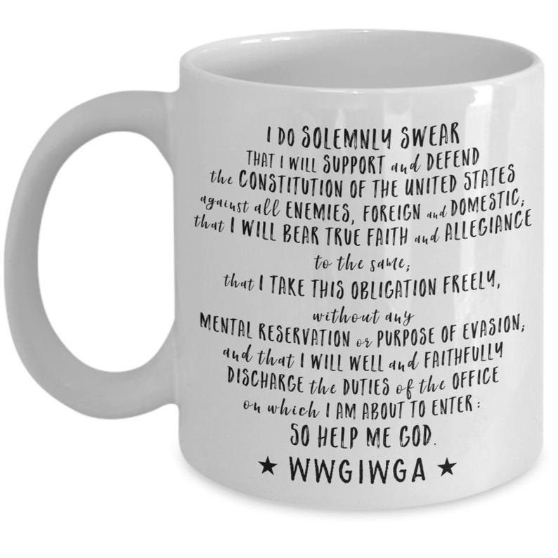 7/ At this stage we are used to social media sites monetizing hate, conspiracies and lunacy. But who else is making money? How about  @Etsy, which boasts more than 1200 Q Anon items. Here is that oath Flynn took on an Etsy mug. See what else is for sale:  https://www.etsy.com/search?q=%22q%20anon%22