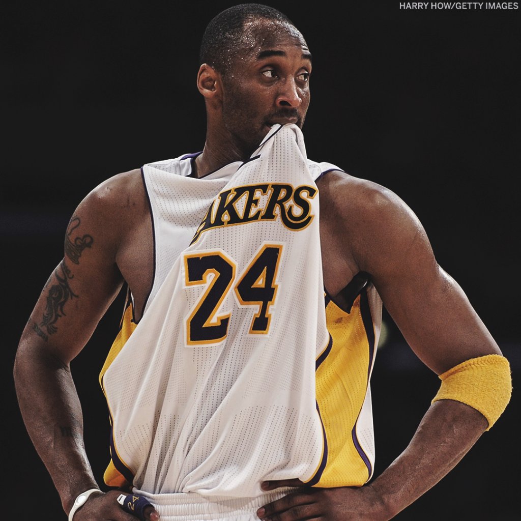 SportsCenter's tweet photo. You knew s--- was about to get real when Kobe starting chewing on his jersey 🐍💯 https://t.co/wD1gPFkH1k