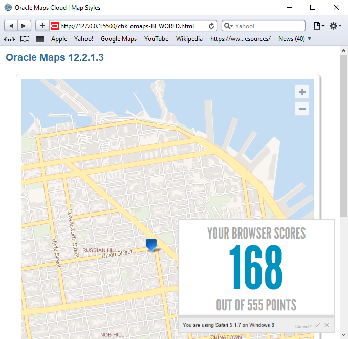 FriedholdMatz's tweet photo. Is this great ? Yes : 

#OracleMaps 12.2.1.3 front-end rendering works in Safari 5.1.7 on Windows 10 ! https://t.co/n7YjrekXKA
