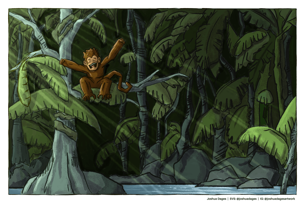 JoshuaDagesArt's tweet photo. Hi all! Recently, I've been entering the monthly contest at @svslearn and wanted to show you my entry for June!
#illustrator #graphicartist #artwork #svslearn #junecontest #svslearncontest #createartdaily #draw #becreative #jungle #monkey #dontstopcreating #draw #joshuadagesart https://t.co/CTdsKyMreZ
