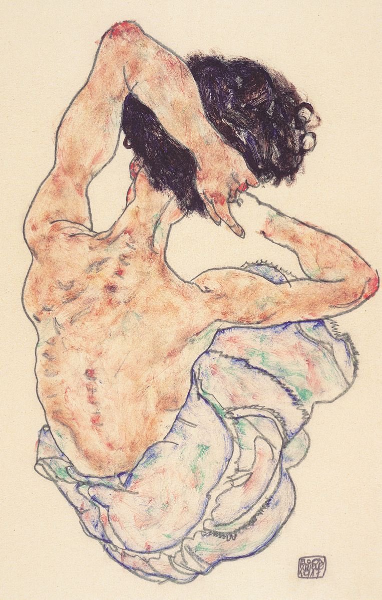 egonschiele3's tweet photo. Woman with Clasped Hands, Back View. https://t.co/aQfHQrUfDH