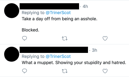 5/35 - Rowling, meanwhile, actively tags in  @TrinerScot (who's permission I asked before tagging him here) further down the thread.She *knew* this act exposed someone to abuse. She did it anyway.