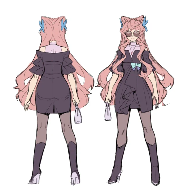 フォーマル?なマリアさんの私服の設定画を作って力尽きたのでもう寝る 
