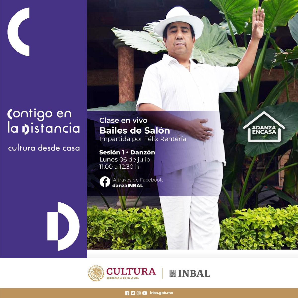 danzaINBAL's tweet photo. El maestro Felix Rentería, uno de los máximos exponentes del danzón en México, mostrará durante nuestro #FacebookLive la belleza de este género y su elegancia. 

No te pierdas la oportunidad de aprender los bailes de salón desde la comodidad de tu hogar.

#DanzaEnCasa💃🏡 https://t.co/UgZSBSZREc