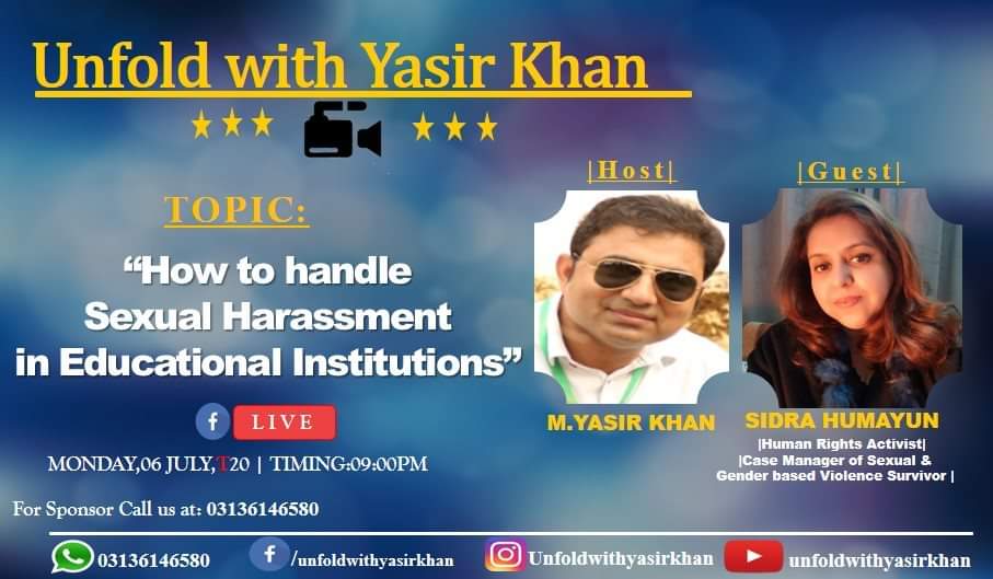 Will be discussing the power, control, alluring tactics in the GBV context in a Live Facebook hour Unfold with Yasir Khan tomorrow 6th July 2020 9.p.m. #LiveFacebook 
facebook.com/10000240347432…