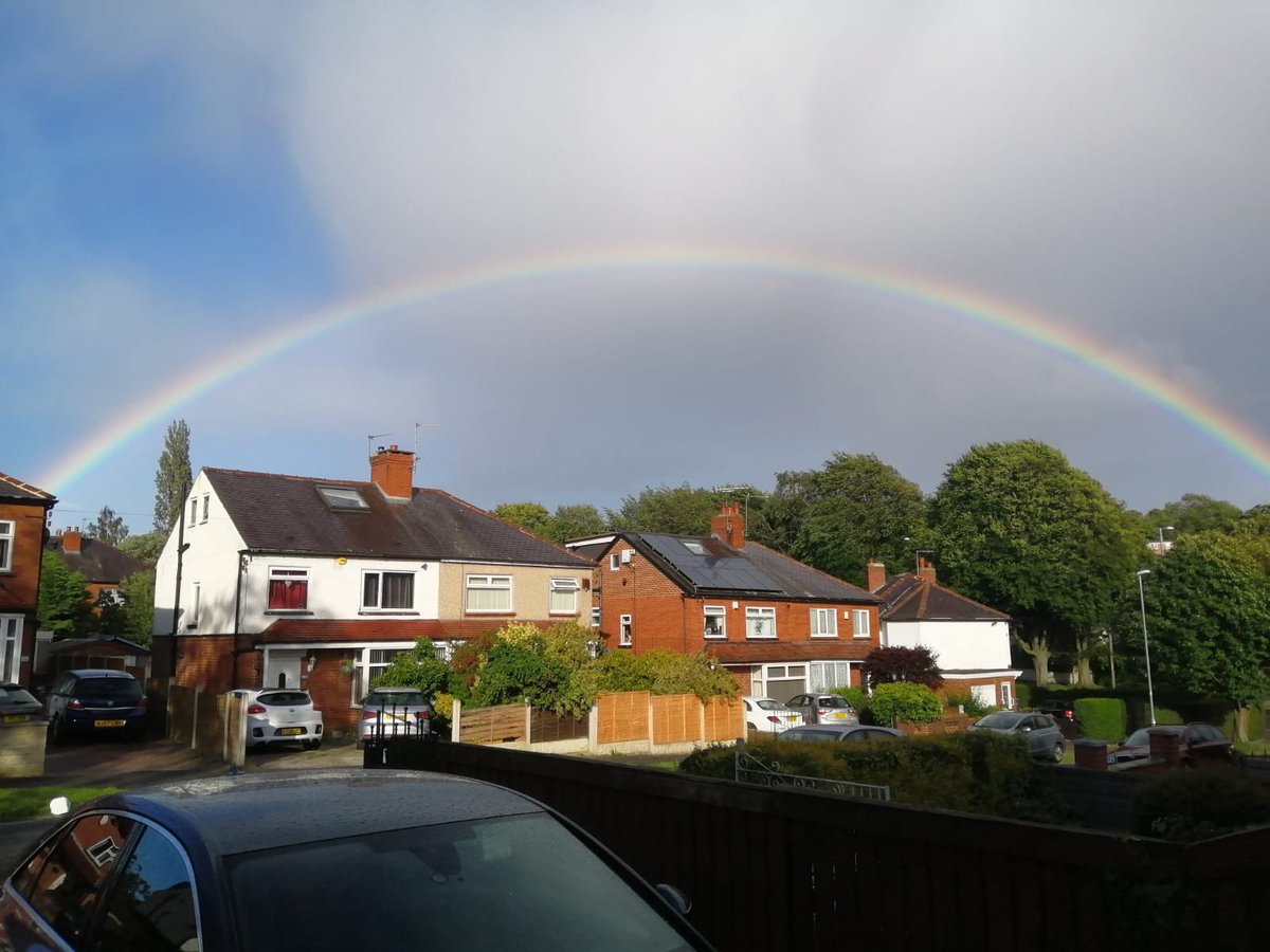 Me and our neighbours came out today to #clapforNHS in celebration of the NHS 72nd birthday and look at this beautiful rainbow that greeted us ⁦@KamUrwin⁩ ⁦@limbachia_rita⁩ ⁦@PriyenL⁩ ⁦@iwillTriumf⁩