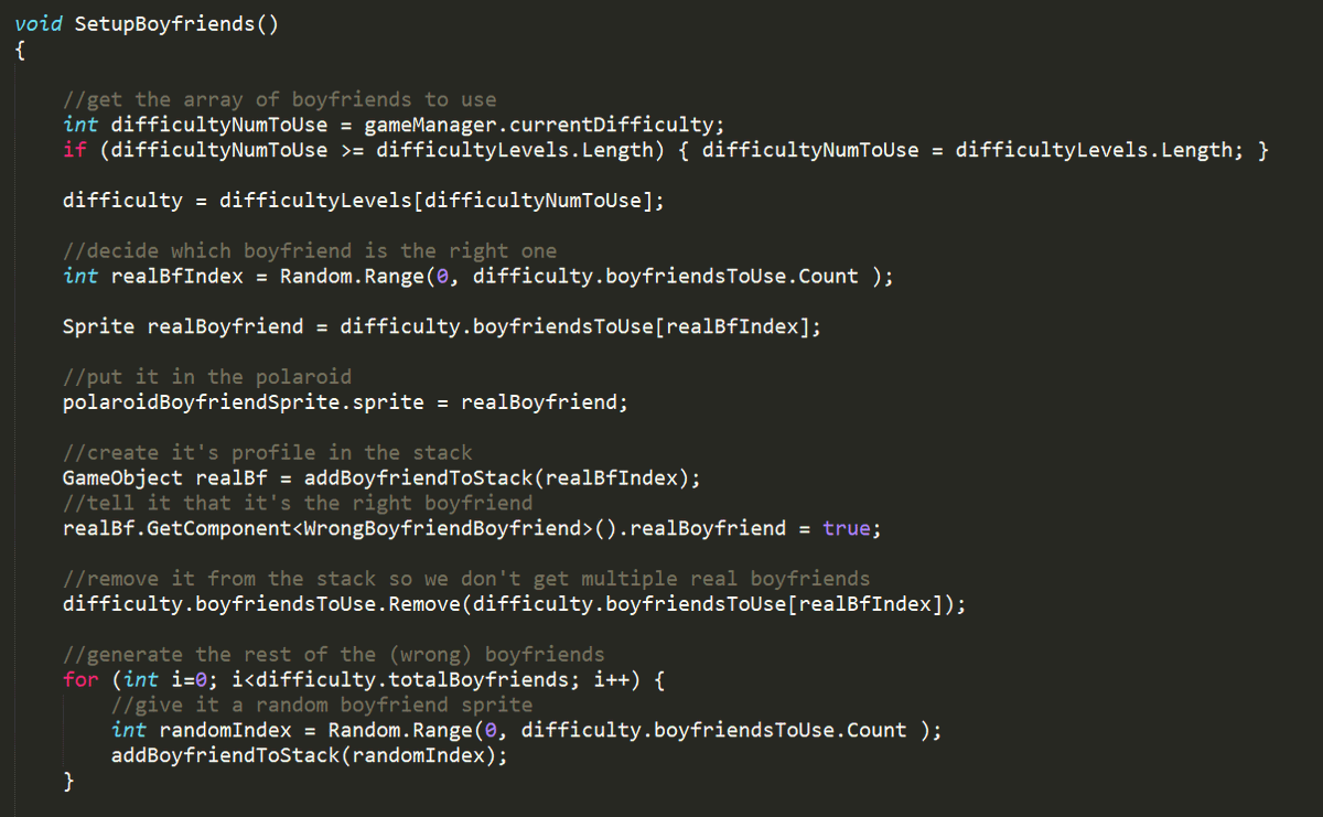 TheThirdKate's tweet photo. When your code comments make you question the weirdness of what you're making... #almostscreenshotsaturday https://t.co/9F0PfUsWBX
