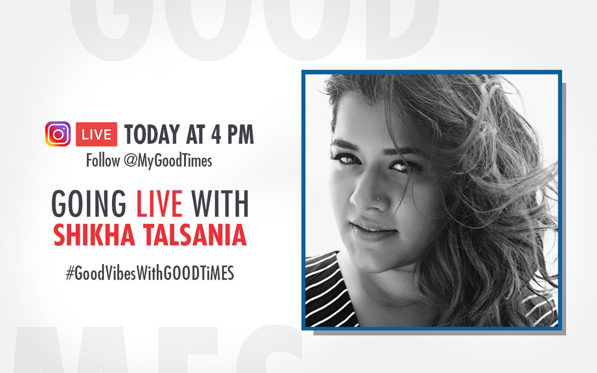 ndtvgoodtimes's tweet photo. Catch @ShikhaTalsania's #LockdownConfessions with @pujat_GOODTIMES at 4 PM on @mygoodtimes #Instagram! https://t.co/xGT44h4VCQ
