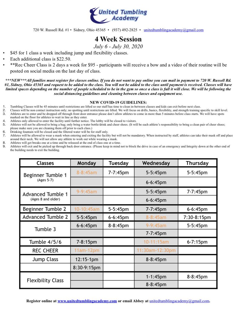 Don’t forget a new session starts tomorrow! We still have some spots available, register online at app.iclasspro.com/portal/unitedt….