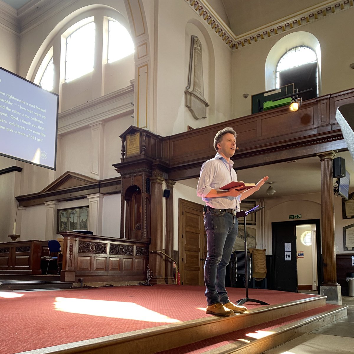 JamieMulvaney's tweet photo. Great joy to be back on the Common as well as online today at @HTClapham and to see so many wonderful faces. Today @jagowynne is asking ‘Why is God good news in overcoming racism?’ #HTCOnline @SouthwarkCofE @churchofengland https://t.co/tA20suxb5C