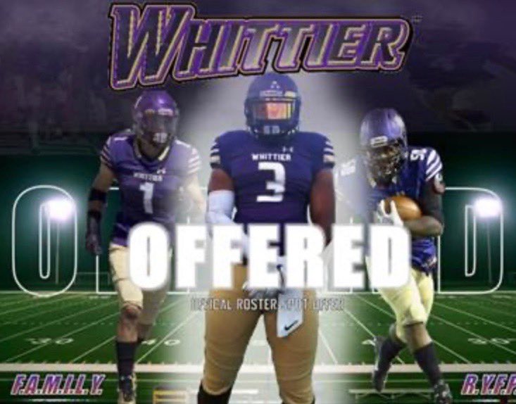 Blessed to receive another offer from Whittier College.