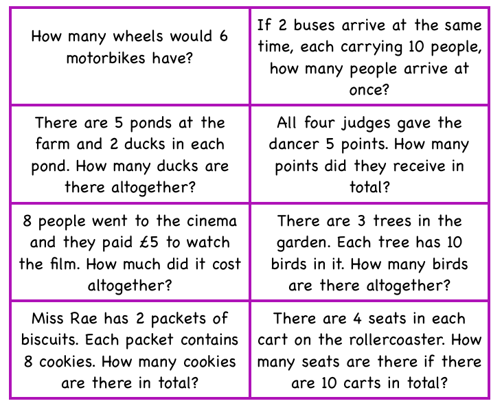 HillMeadYear3's tweet photo. Morning! 

This week, we have a new challenge for you. Can you use your times tables to help you solve a problem?

We have been practising our times tables and now it’s time to put these multiplication and division facts to use as we solve some problems.

https://t.co/rCl6meviqR https://t.co/0hSvsifTlK