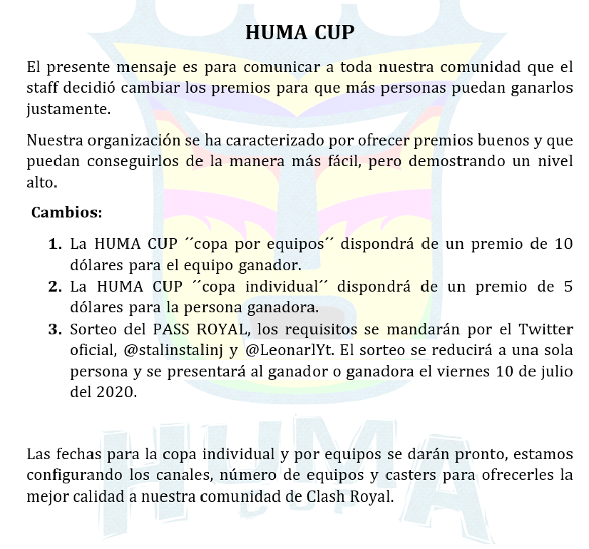 HUMA CUP tweet media