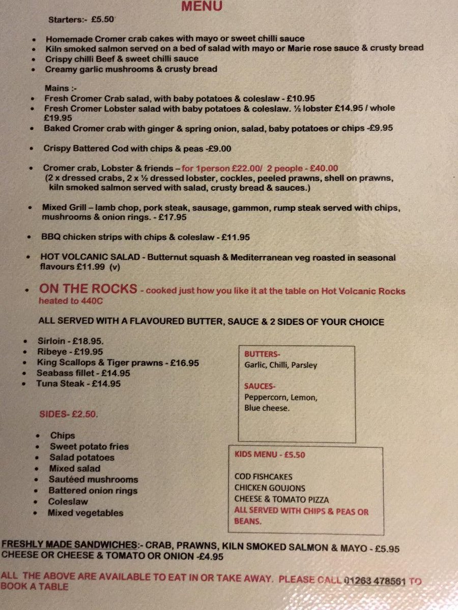 We are reopening our doors on the 7th July we will be running a limited menu and new opening hours for now <a href="/HotRocksCromer/">Hot Rocks</a> #cromer #food #SmallBusiness #steakandseafood
