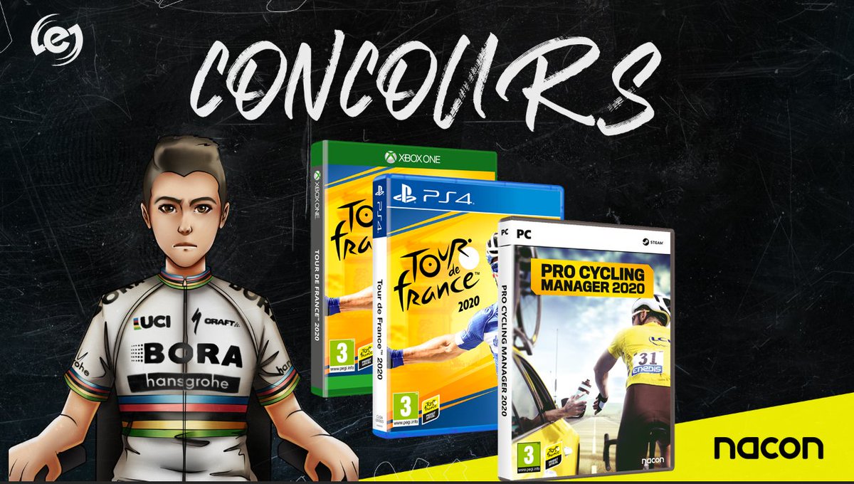 Exalty_FR's tweet photo. #eTDF 

Petite pause du stream, nouveau 🎁, un 2e jeu à gagner !

RT + Follow @Exalty_FR et @TuTuR_A pour remporter le jeu de votre choix !

🥇 Pro Cycling Manager PC
🥈 Tour de France PS4
🥉 Tour de France XBOX ONE

#concours #giveaway https://t.co/nzCJGqOZhG