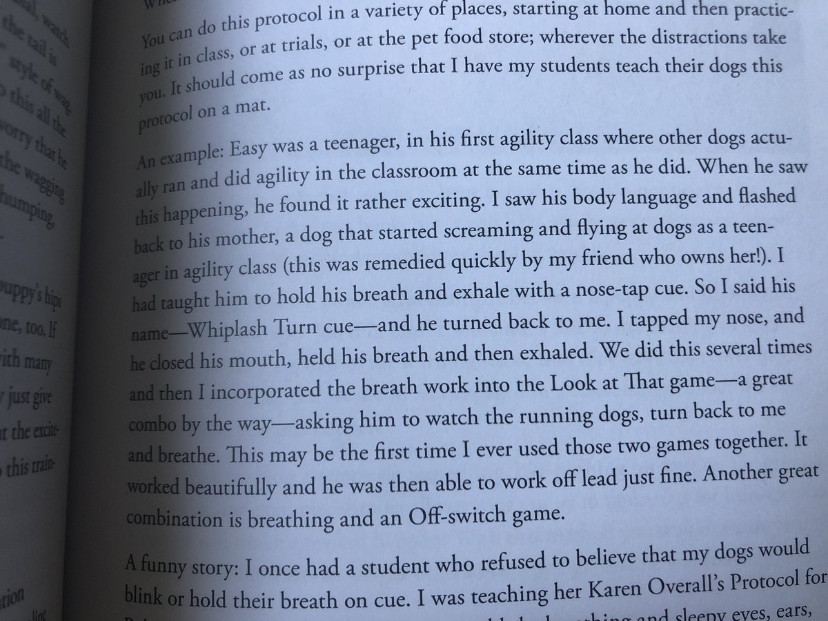 My dogs know that I sometimes give them treats for breathing, and they’ll do it on purpose, but I haven’t yet put it reliably on cue. Probably I should do that.