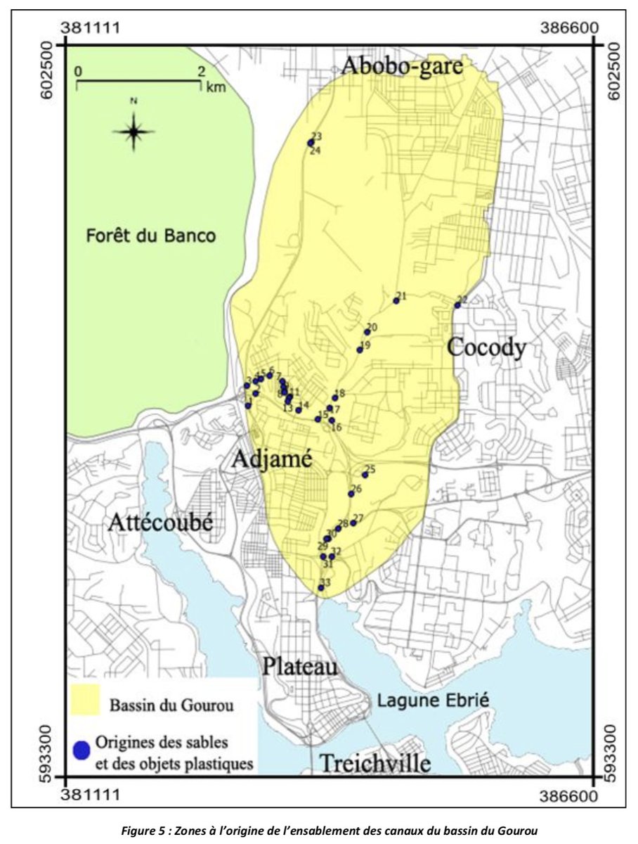 Les zones à l’origine de l’ensablement sont visibles à plusieurs endroits du bassin.En amont du bassin, on en dénombre beaucoup moins que dans les zones avales. Les zones à forte production de sables sont répertoriés dans ce résumé graphique