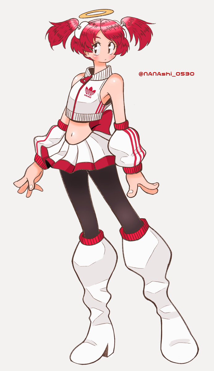Adidas白 赤ジャージ イラスト Illustration Adida シマのイラスト