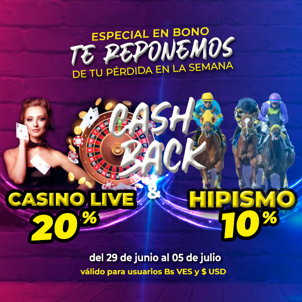 sellatuparley's tweet photo. Si tuviste una mala semana en #Hipismo & #CasinoLive recuerda que tenemos #PromoCashback🤑
Quiere decir que te reponemos en BONO tu balance negativo (pérdida) semanal.
Esta semana será en Hipismo 10% y Casino Live 20% del 29 de junio al 05 de julio🗓️ https://t.co/jvZoZFKvPo