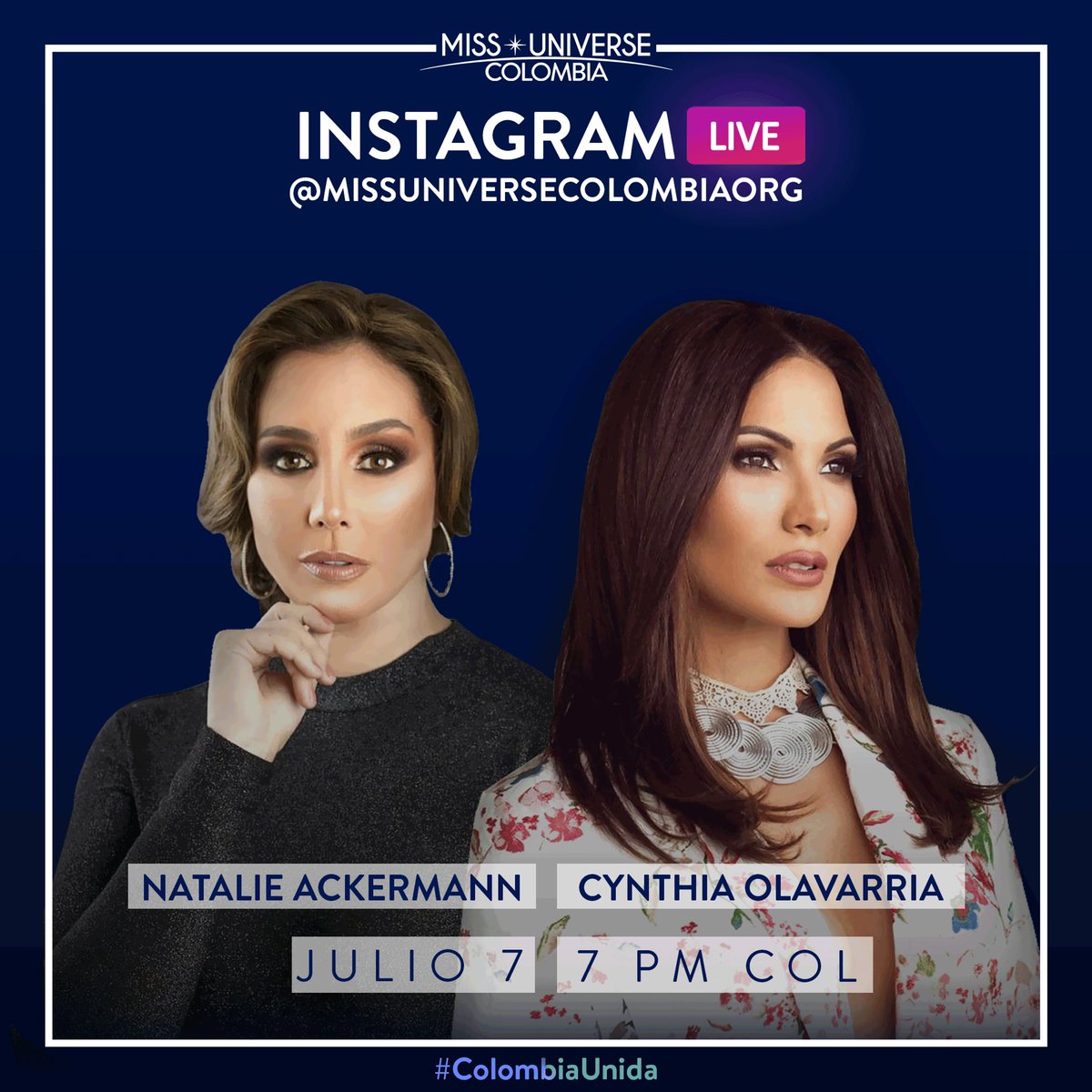 SUEÑOS, UNIÓN, PERSEVERANCIA:
La hermosa <a href="/cynthiaolav/">Cynthia Olavarria</a> nos contará su experiencia e historia como Miss Universe Puerto Rico 2005 y Virreina Universal de la Belleza y la importancia de construir, sin rendirnos, día a día nuestros sueños  #ColombiaUnida.