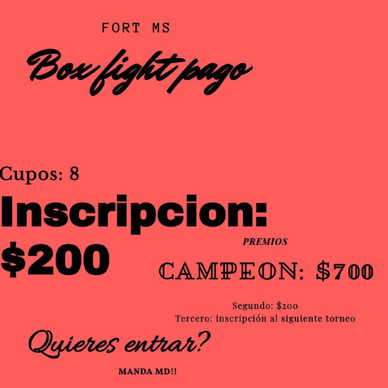 Torneo!!!
Anotate
Medios de pago: Mercado pago - Rapipago - Pago facil