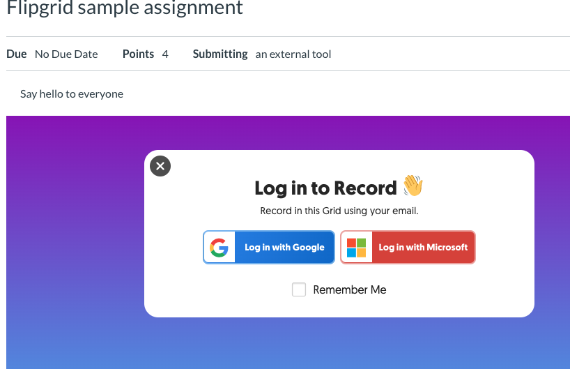 AngelaOfMath's tweet photo. Help! Why are students asked to enter an email to post to my @Flipgrid assignment in Canvas? Viewing this as a student in Canvas. https://t.co/lRNaZ57B2J