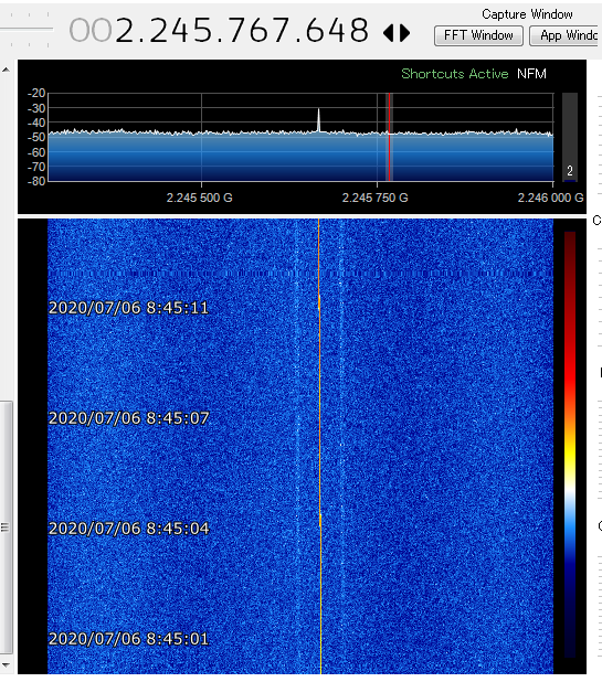 JA0CAW's tweet image. Cartosat 2D  2245.80Mhz  23:37 UTC  signal image over Japan #cartosat #cubesats