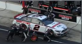 Lap 134: @keselowski pits under caution on lap 134. The @DiscountTire Ford will restart seventh when we go green. https://t.co/V3PY2y42P2