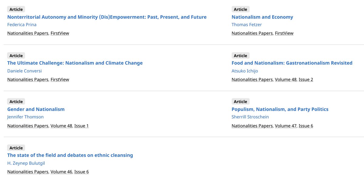 NationalitiesP's tweet photo. We are pleased to offer #free access for a limited period to the State of the Field articles from @NationalitiesP on #populism #climatechange #gender #food #economy and more @ASN_Org @CambridgeCore https://t.co/evQEByrJN5