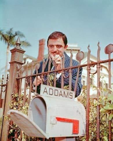 💀The best fence is a sharp fence! Here a proud homeowner put the final touch to his fence🎨FB: Vintage Thrillers💀#GomezAddams #TheAddamsFamily #JohnAstin #Horror