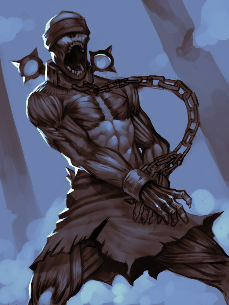 KaurNick's tweet image. Today's practice turned out to be a #SaltAndSanctuary fanart. A loose-ish interpretation of The Unskinned. @skastudios @Shelldragon @Jamezila