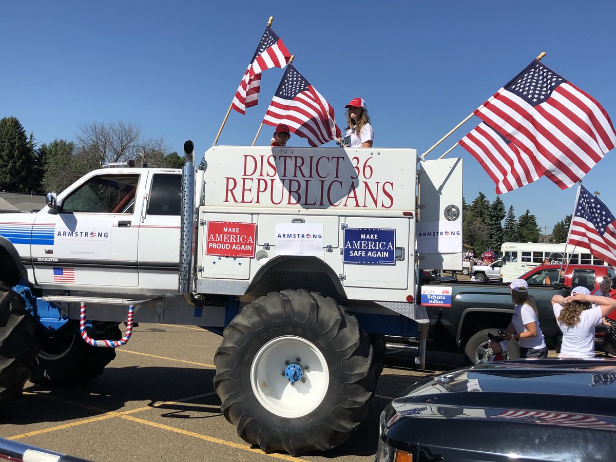 NDGOP's tweet photo. Check out some of our great Republicans at yesterday’s parade in Dickinson! 🇺🇸🇺🇸🇺🇸 https://t.co/C7a4wAvNPm