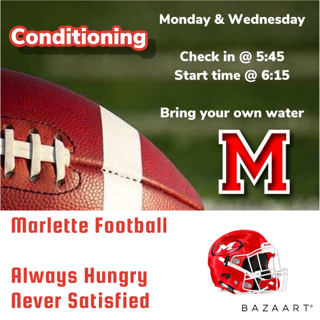 MarletteFB's tweet photo. Conditioning schedule for this week.  See you there. https://t.co/IUJkNi694i