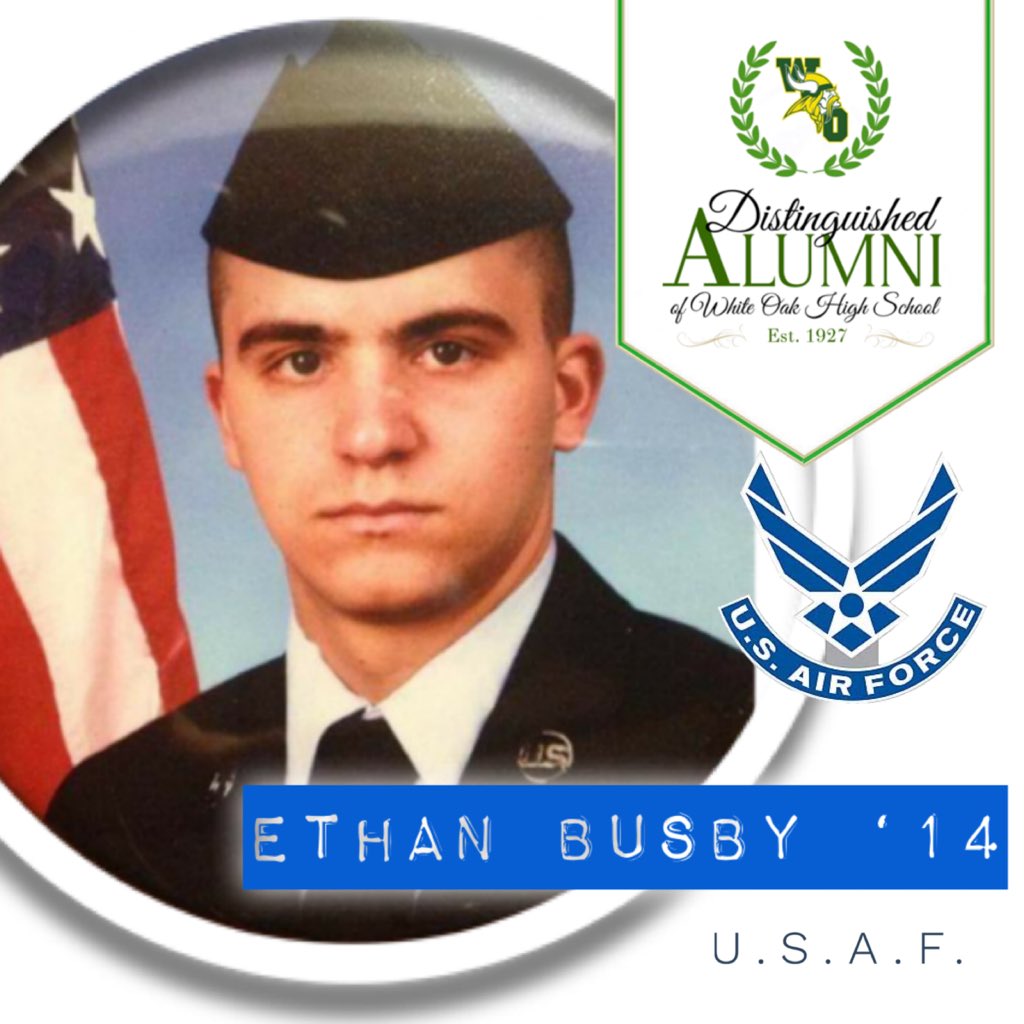 WOHS_Alumni's tweet photo. Representing the WOHS class of 2014, Ethan Busby brings honor to the Viking family through his service in the United States Air Force!  
#WildBlueYonder ✈️
#StillRowing 🛶
#4thofJuly2020 🇺🇸 https://t.co/jiHWclaWbW