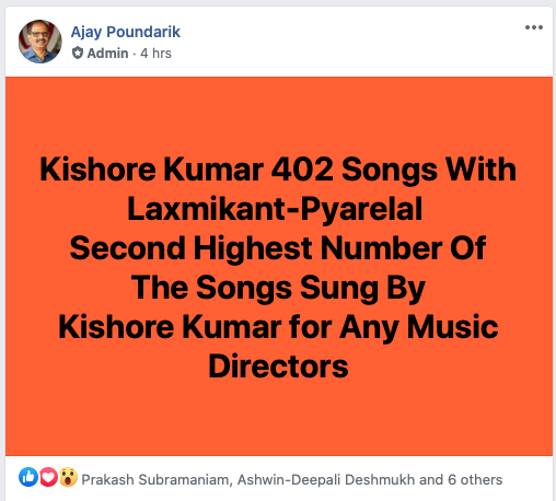 ajaypoundarik's tweet photo. @saregamaglobal @RP_SanjivGoenka @SuruchiShr @GangulyAmitK  @YouTube 
The iconic song  “Mere Mehaboob Quyamat Hogi” became the first song for the STERLING but BELITTLED combo of Kishore Kumar  and Laxmikant-Pyarelal. 
https://t.co/lqWMteu8mc 
@SrBachchan @aajtak @dreamgirlhema https://t.co/GQKWOy7z7u