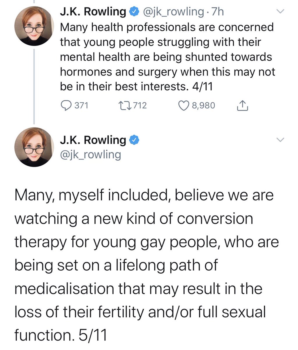 LambdaLegal's tweet photo. REMINDER:

Conversion therapy is a heinous, abusive practice perpetrated on children that can lead to lifelong trauma, if not worse. 

Trans kids having access to health care under the supervision of an affirming provider is...not.

Stop spreading misinformation, @jk_rowling. https://t.co/Yu2qcEUORK