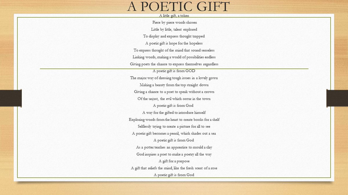 theartisticgosp's tweet photo. A GIFT
A POETIC GIFT
#knowyourgift https://t.co/fmXKgzQs0h