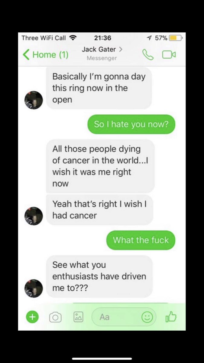 ashwantstocry's tweet photo. I have proof of some messages that jack gator would send to me, these were his random guilt trip messages towards me 
-1
@ThemeParkWW https://t.co/bmtiKh544v