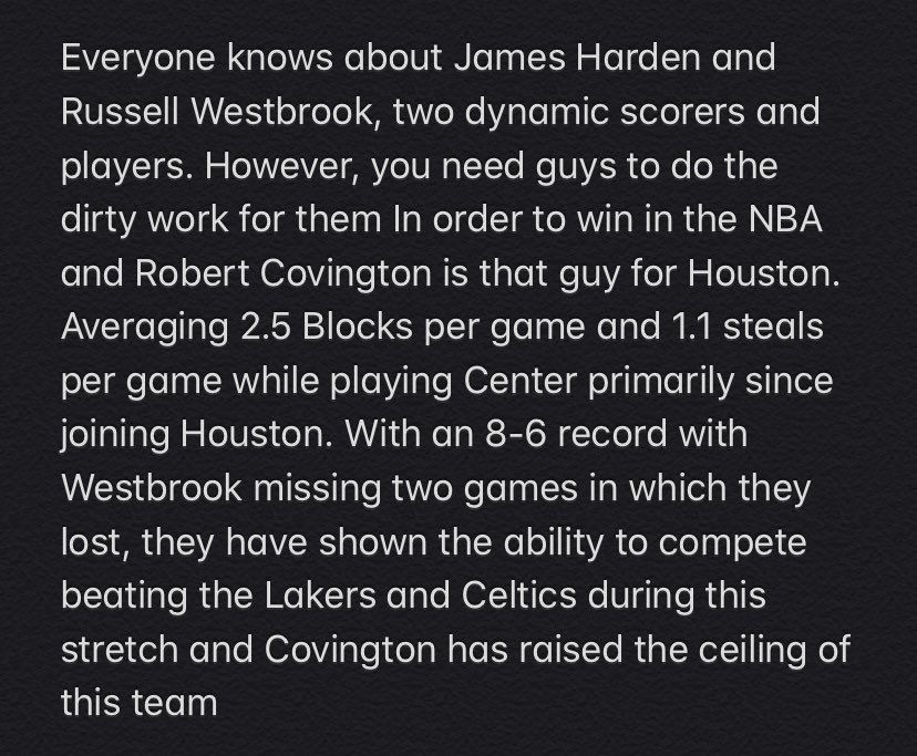 Why Robert Covington makes the Rockets Legitimate Championship Contenders. A Thread: