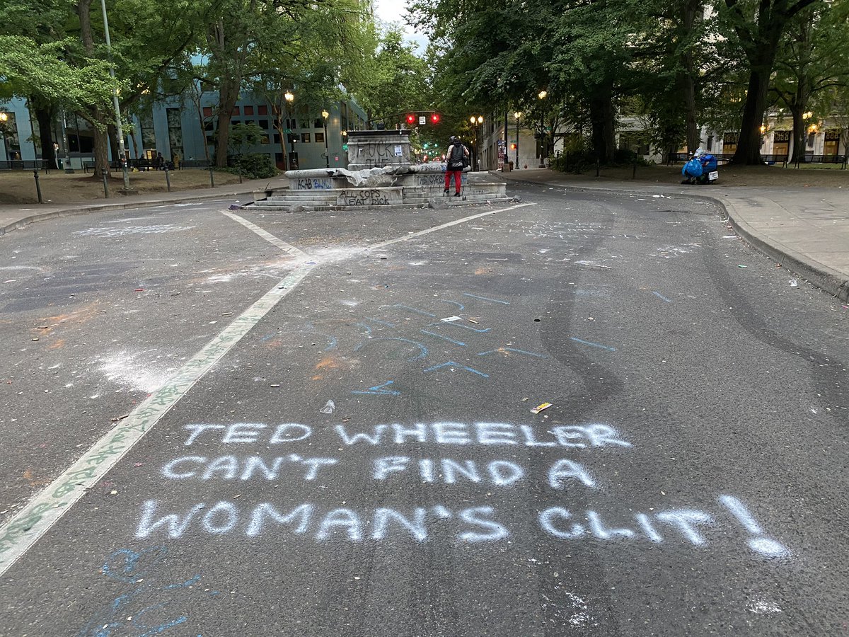 Andy Ngo On Twitter The Site Of The Former Elk Statue In Portland Is Used As A Bonfire Pit Every Night By Antifa Militants The Statue S Base Suffers More Damage Every Day