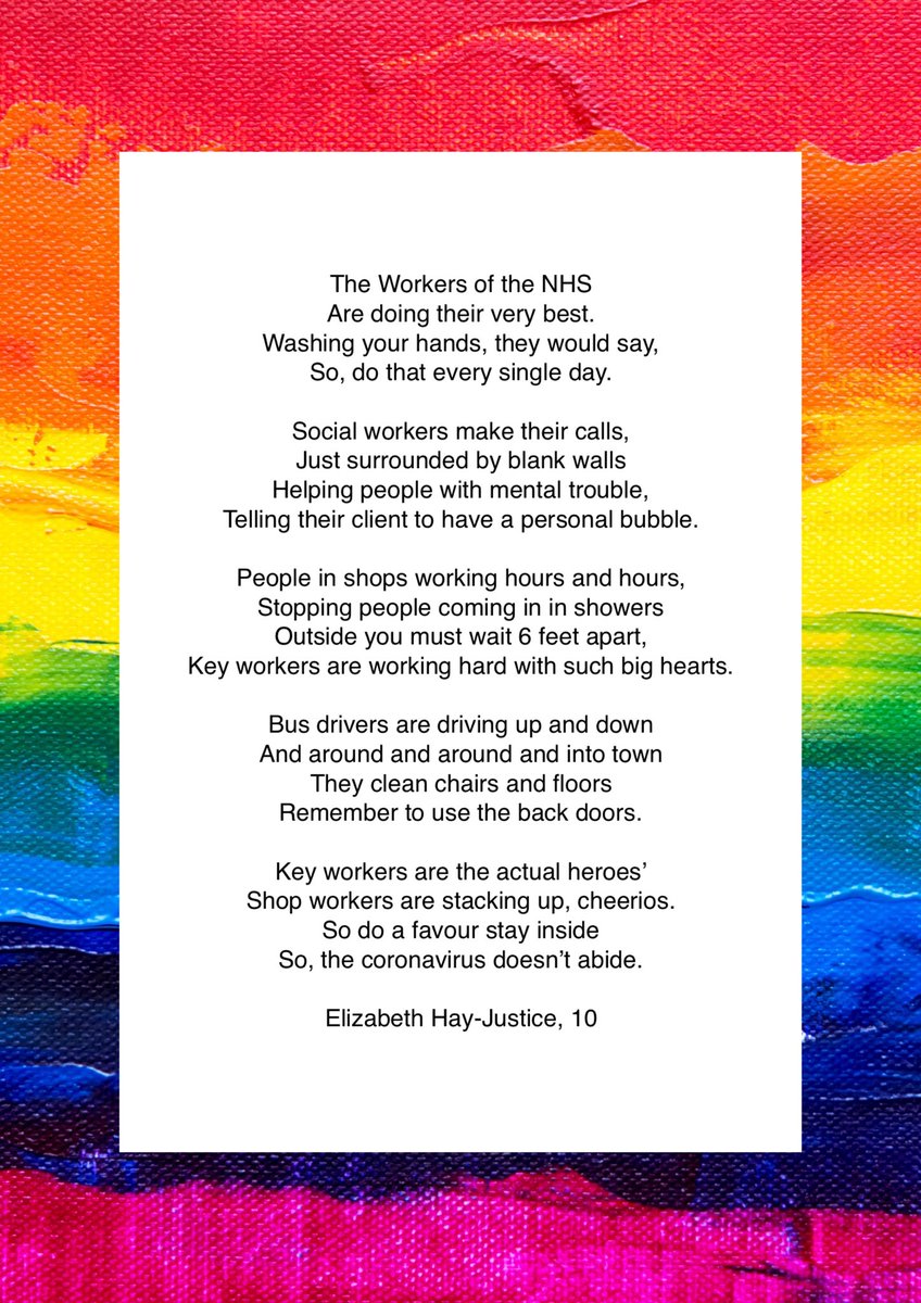14Coulsdon's tweet photo. In honour of the NHS birthday I’ve been sent this poem about all key workers, written by Elizabeth, one of my youngest Guides (aged 10).
@GuidingCroydon @Guiding_LaSER @nhscroydon_ @yourcroydon #StillGuiding https://t.co/QjlBKLRcpo
