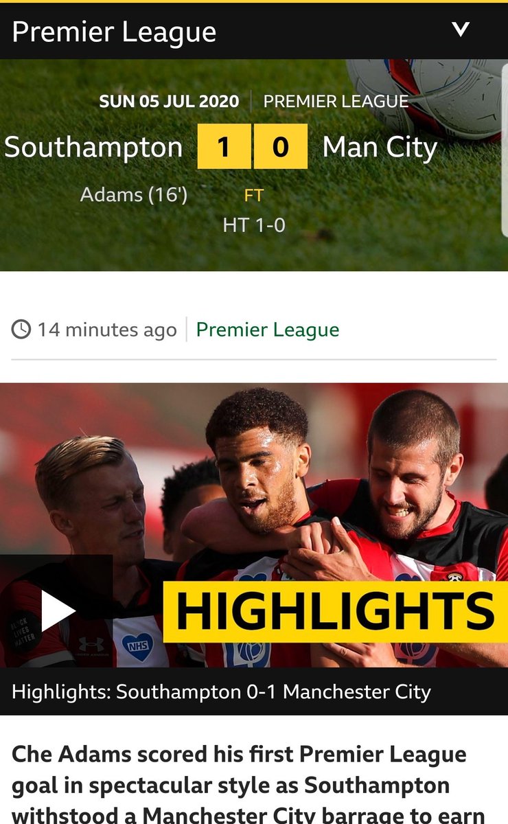 Whoever is on caption duty for <a href="/BBCSport/">BBC Sport</a> doesn't actually believe <a href="/SouthamptonFC/">Southampton FC</a> won today 🤦🏼‍♂️