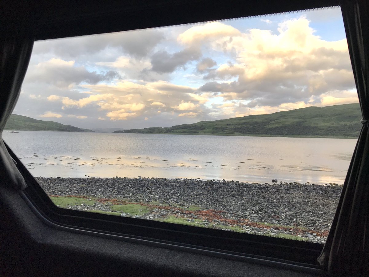 mtnsofscotland's tweet photo. Tonight’s Room with a View. #vanlife #visitmull https://t.co/xFXCP797Gy