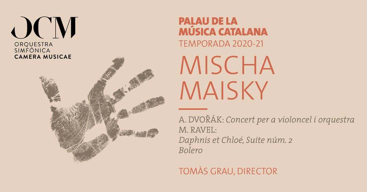 🎼 Mischa Maisky &amp; OCM · El Concert de Dvorák + el Bolero de Ravel
🗓 Domingo 31 de Enero
🕟 17:30
🎭 Palau de la Música Catalana, Barcelona
🎺 @orquestraOCM