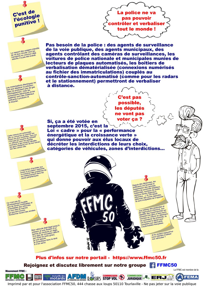 ffmc50's tweet photo. Aucune commune de la Manche ne doit passer Z.F.E.
(Z.F.E = écologie punitive)
Contestez, résistez, interpellez vos élus locaux 
https://t.co/Gy6AaeiULf
@phgosselin
 @DMARGUERITTE
 @ArriveBenoit
 @Sonia_Krimi
 @BertrandSorre
 @StTRAVERT
 @BasPhilippe
 @jean_bizet https://t.co/4YQfrAOaEf